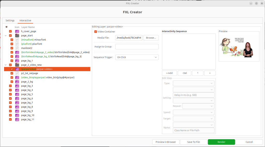 Fixed Layout Creator interface